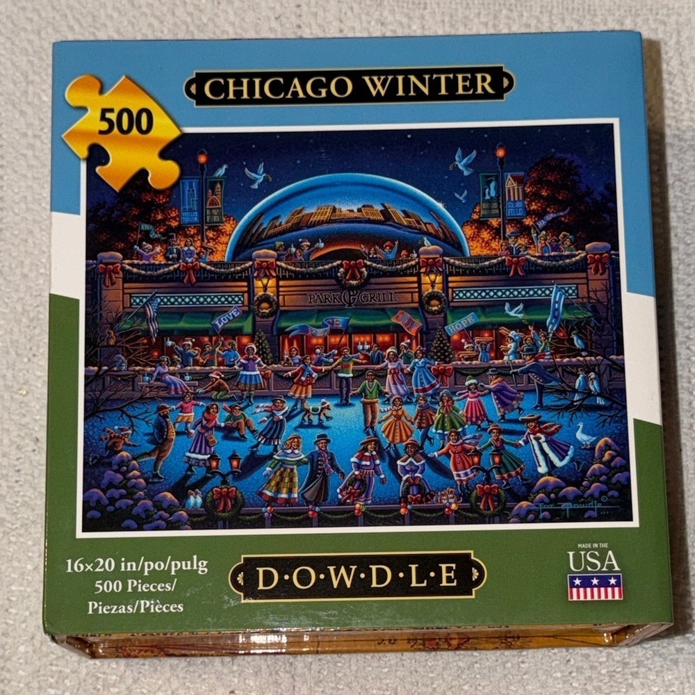 Dowdle Chicago Winterβ 500 Piece Jigsaw Puzzle Folk Art Eric Dowdle 16x20 00459